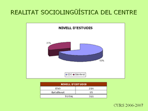 Realitat sociolingüística del centre