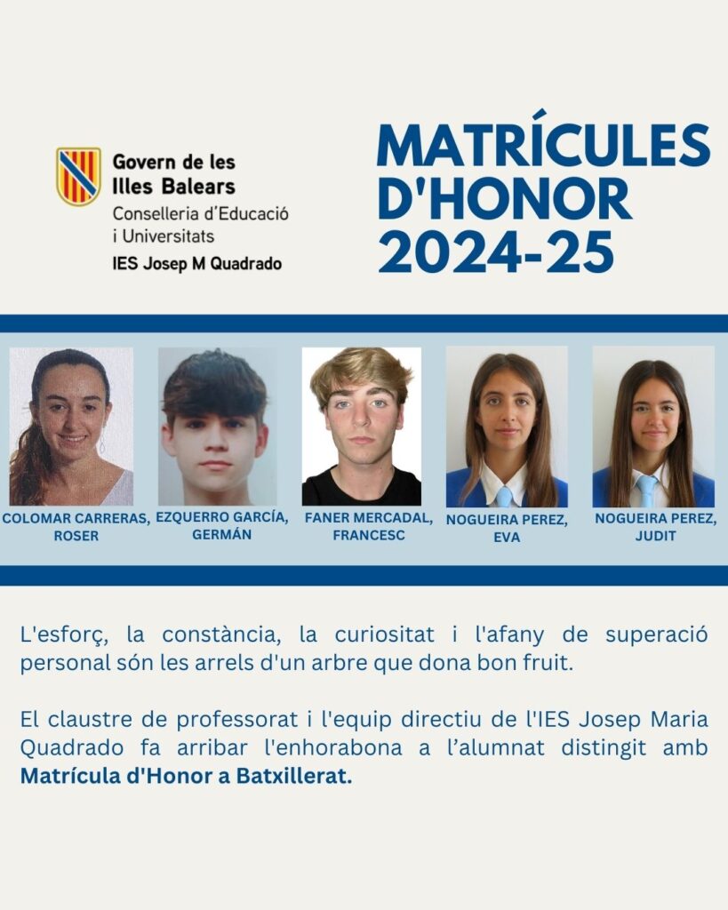 MATRICULA HONOR BATXILLERAT