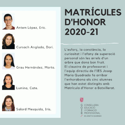 MATRÍCULES DHONOR 2020 21
