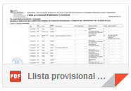 llistat provisional admesos