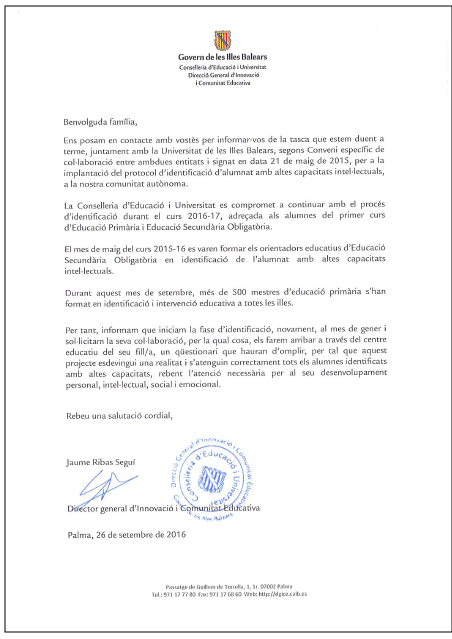 Protocol detecció altes capacitats