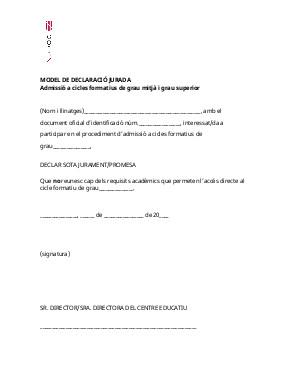 DECLARACIÓ JURADA cat 2