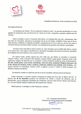 Campanya de Cáritas petit