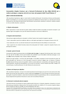 Convocatòria Erasmus KA102 GM