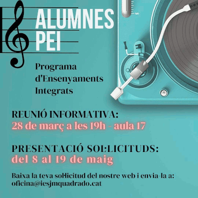 Programa d’ensenyaments integrats (PEI); curs 2025-2026