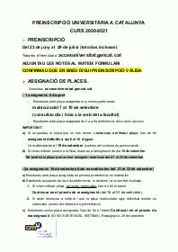 PREINSCRICIÓ CATALUNYA CURS 2020 2021