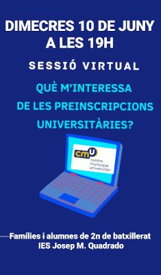 QUÈ MINTERESSA DE LES PREINSCRIPCIONS UNIVERSITÀRIES 2020