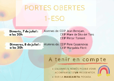 Portes obertes 1r ESO 2020 21