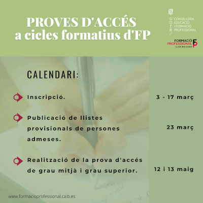 Cartell proves accés CF 2021