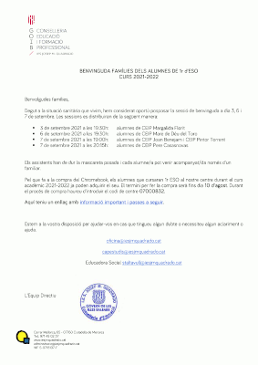 Circular Benvinguda famílies 1rESO 2021 22