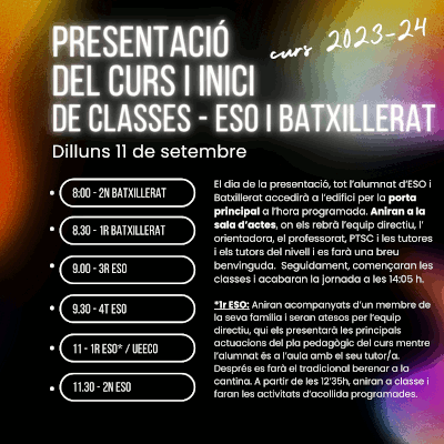Inici curs 2023 24 ESO BAT