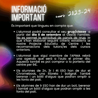 Inici curs 2023 24 informació