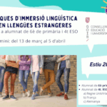 Programes d’ immersió lingüísTICa en llengües estrangeres durant l’ estiu del 2024