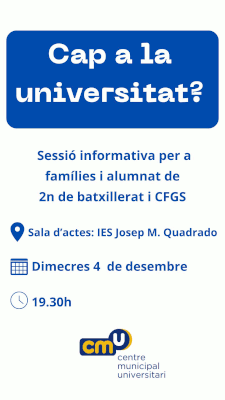 cartell Cap a la universitat